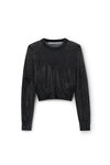Alexander Wang black pullover nero con strass termoapplicati
