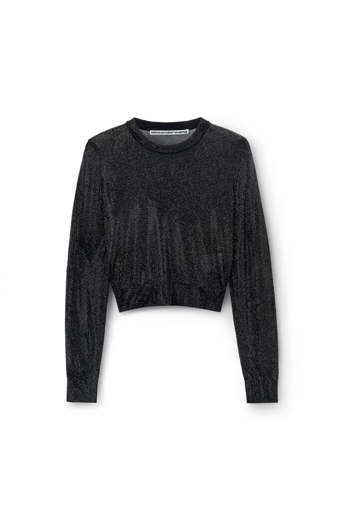 Alexander Wang Crystal Pullover In Black