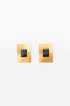 alexander wang logo plaque earring pv gold