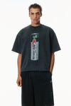 Alexander Wang washed black unisex battery logo-print graphic t-shirt