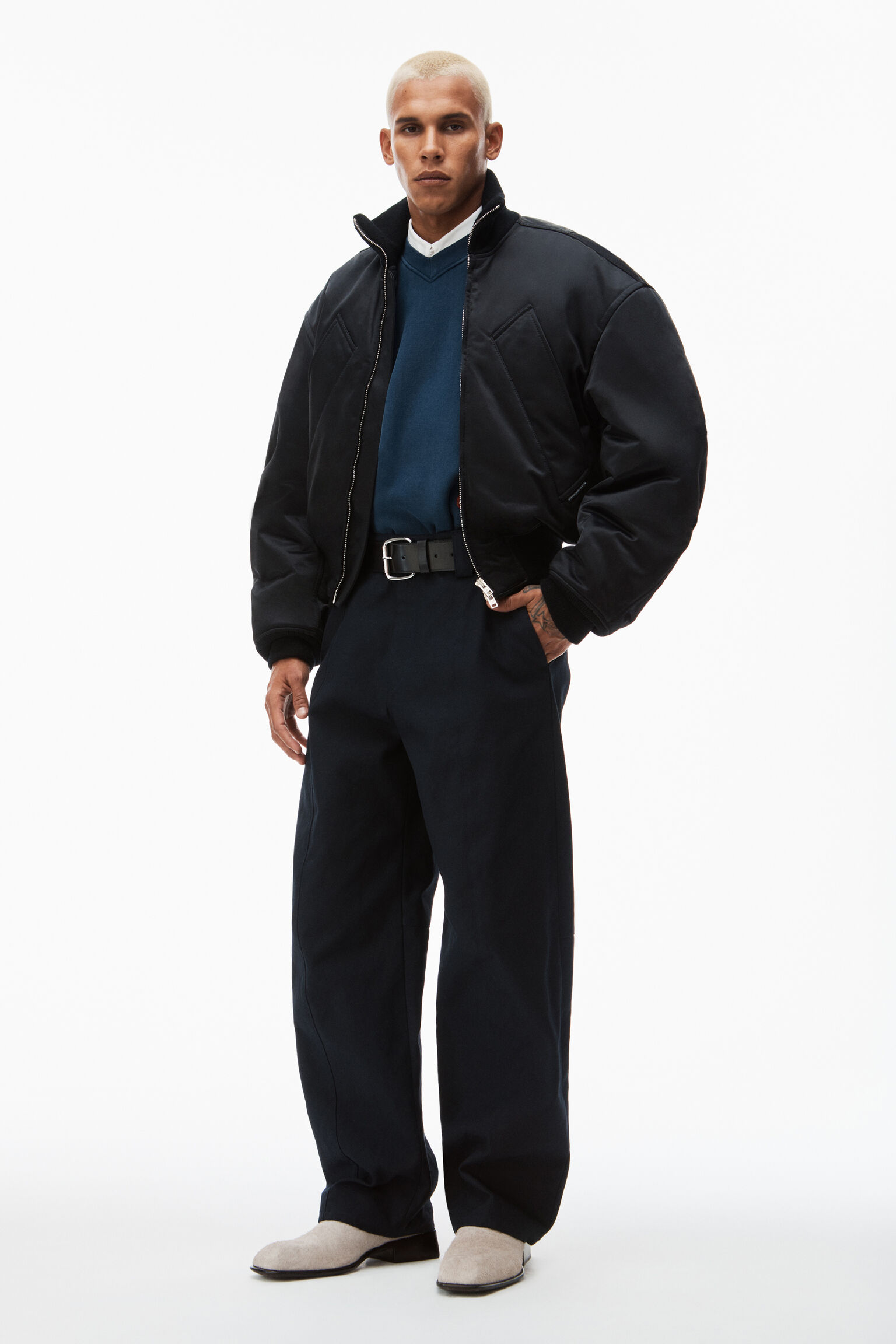alexanderwang アレキサンダーワング サティーン ボンバージャケット 