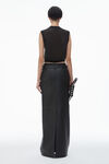 Alexander Wang black mockneck tank in clear bead hotfix