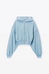 Alexander Wang light blue light blue cropped zip-up hoodie