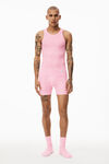 alexander wang tank in ribbed cotton light pink