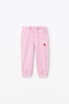 alexander wang pantalon de survêtement en velours avec logo en relief washed candy pink