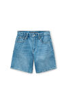 Alexander Wang vintage light indigo クリースエフェクト オーバーサイズ ミッドライズ デニムショーツ