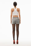 alexander wang puff logo sweatshort in glitter terry sidewalk