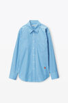 alexander wang コンパクトコットン アップル ボーイフレンドシャツ blue/white