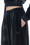 Alexander Wang washed nickel sweatpant with clear bead hotfix in crushed velour