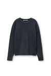 Alexander Wang dark grey melange crewneck pullover in stretch wool cotton