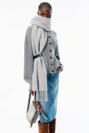 Alexander Wang heather grey grey wool-cotton draped back cardigan