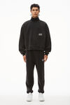 alexander wang high neck pullover in dense fleece acid black