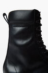 Alexander Wang black atlas lace-up platform boot in leather
