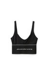 Alexander Wang black logo elastic bra in ribbed jersey