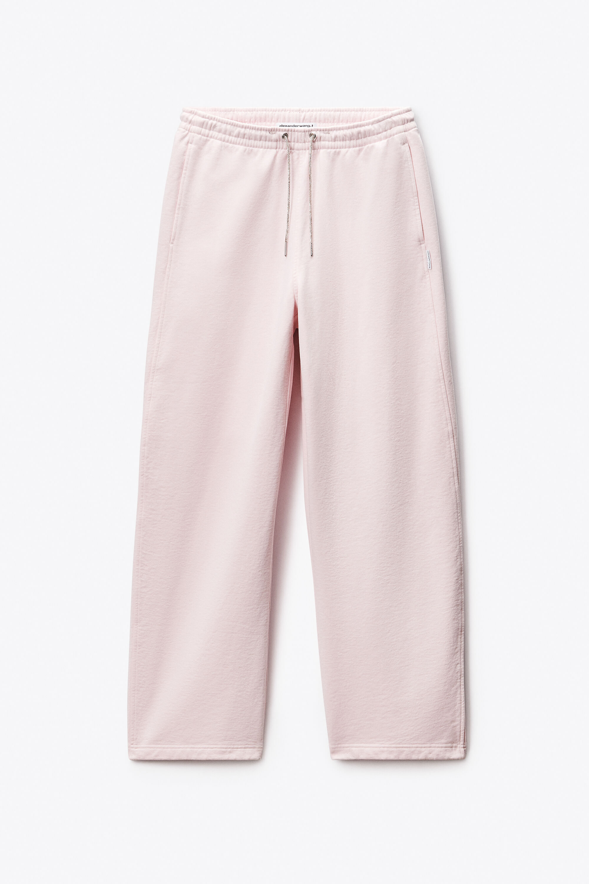 Crystal Hotfix Drawcord Mid-Rise Sweatpant in LIGHT PINK