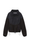 alexander wang sculpted jacket in teddy fleece & nylon  black