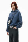 alexander wang 毛圈布发泡徽标连帽衫 maritime blue