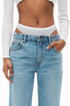 alexander wang layered loose jean in denim vintage light indigo