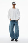 Alexander Wang vintage white 棉质平纹针织布男士长袖 polo t 恤