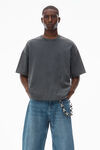 Alexander Wang vintage grey 棉质平纹针织布男士徽标装饰 t 恤