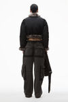 Alexander Wang black 毛皮饰边开衫羽绒服