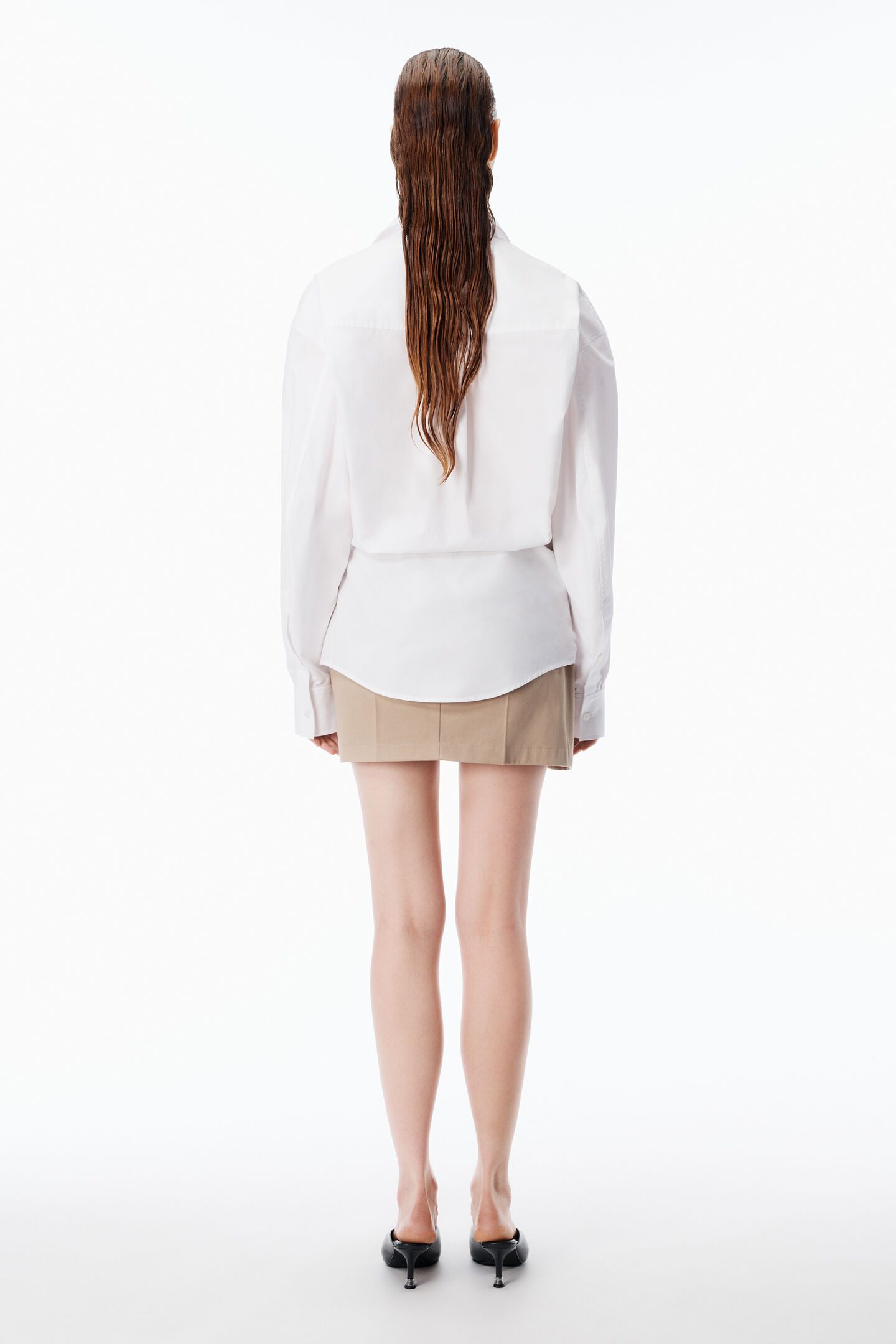 Alexander Wang Pre-styled Mini Wrap Dress In Twill In White