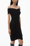 Alexander Wang black off-shoulder ruched dress