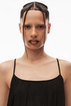 alexander wang fringe tank top in compact nylon black