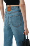 Alexander Wang vintage light indigo ez mittelhohe jeans mit geprägtem logo