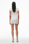 Alexander Wang white short sleeve loungewear dress in ribbed cotton jersey