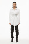 alexander wang 棉府绸徽标装饰弹力连衣裙 white