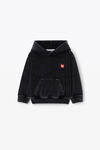 alexander wang 丝绒发泡彩胶徽标连帽衫 washed pepper