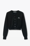 Alexander Wang black cropped athletic mesh cardigan