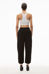 alexander wang puff logo sweatpant in structured terry    black