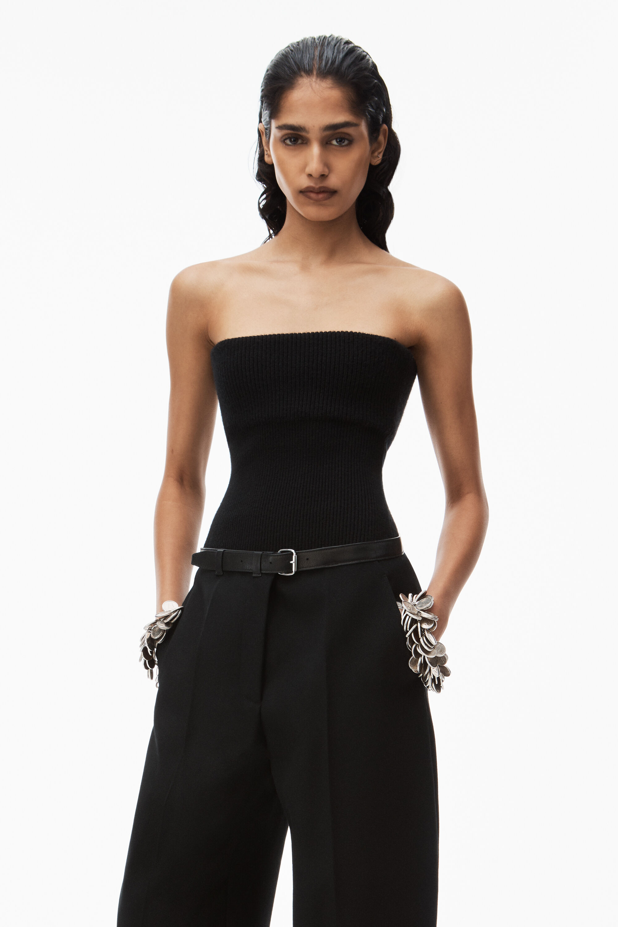 INSCRIRE Military Wool Tube Top