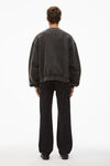 alexander wang sporty logo sweatshirt in reverse terry charcoal
