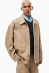 alexander wang camicia oversize in twill di cotone con taschino khaki