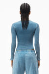 Alexander Wang washed blue long-sleeve tee in ribbed cotton