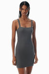 Alexander Wang army drab graues trägerkleid in waffelstrick