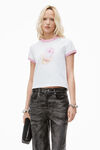 Alexander Wang white/pink 棉质平纹针织布 sugar baby ringer t 恤