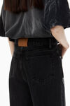 Alexander Wang grey aged ez mid rise jeans in crystal hotfix logo