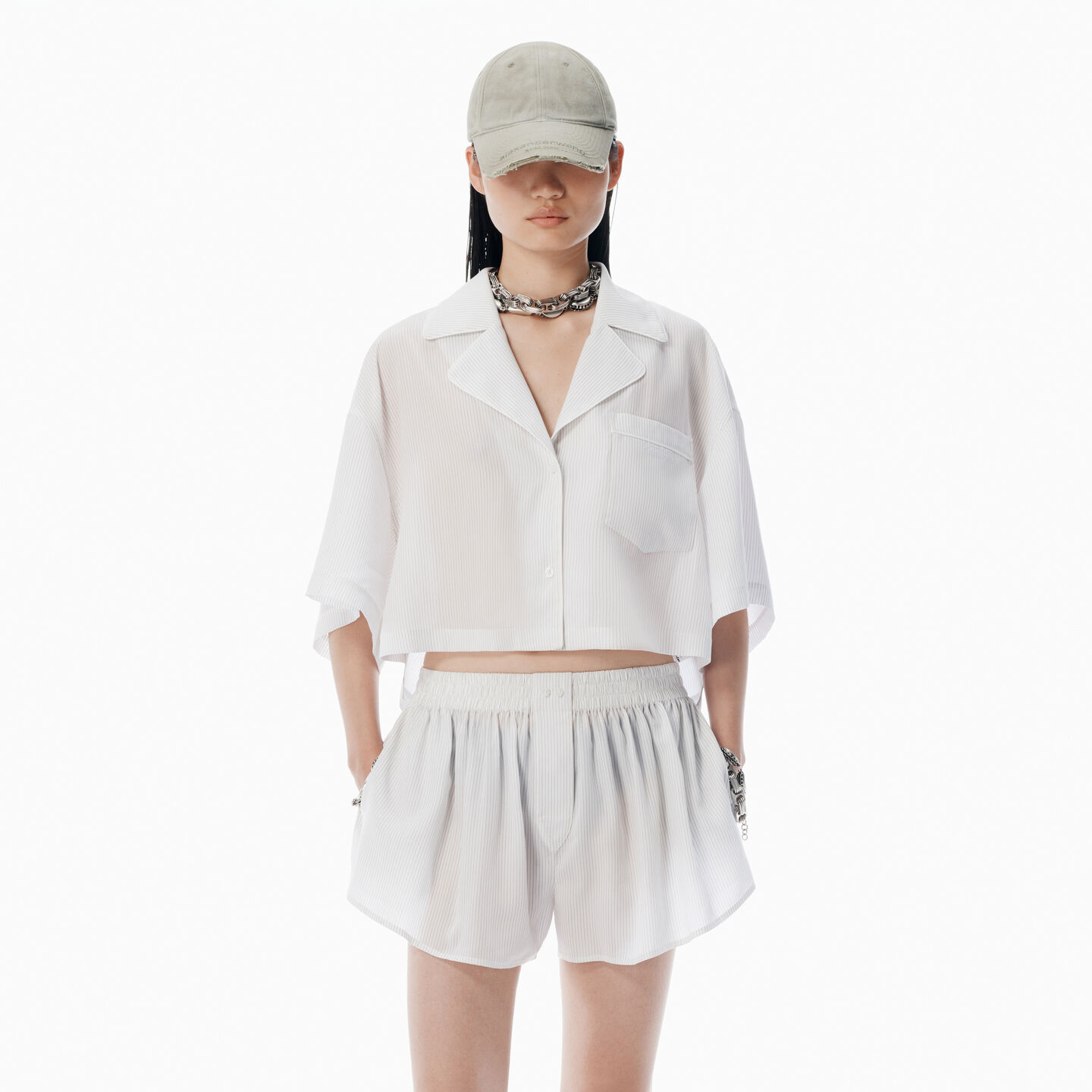 Shop Alexander Wang Black & White Pajama-style Shirt