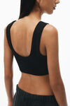 Alexander Wang black embossed logo tank bra