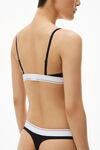 Alexander Wang black classic thong in ribbed jersey