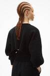alexander wang pearl necklace pullover in wool  black