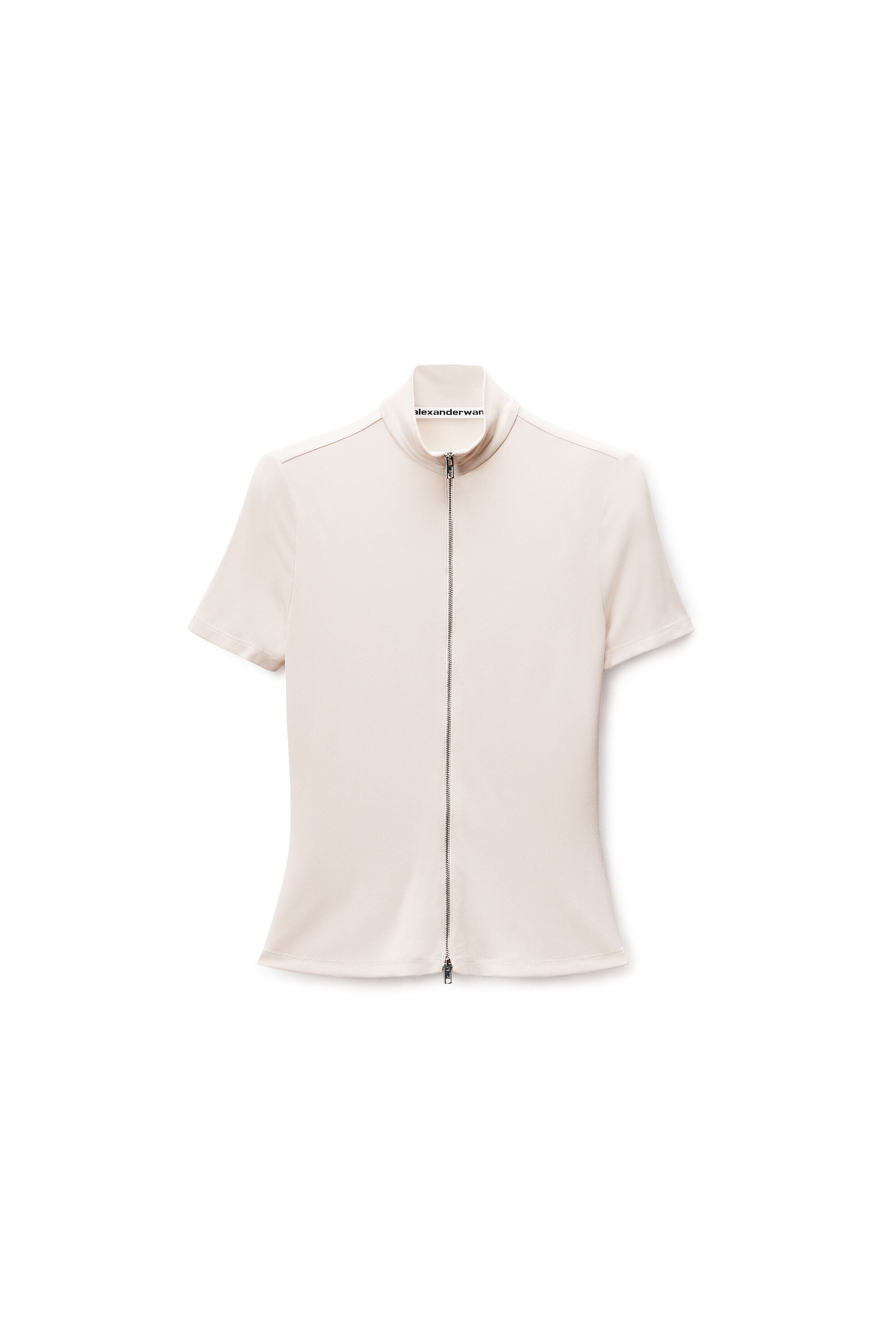 Rashguard Mock Neck Top in IVORY | alexanderwang®
