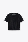 Alexander Wang black black wool-blend hotfix logo tee
