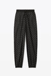 alexander wang hotfix track pant in crinkle nylon black