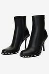 alexander wang nova 皮革圆头踝靴 black