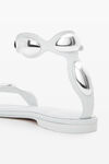 alexander wang dome goatskin leather sandal  optic white
